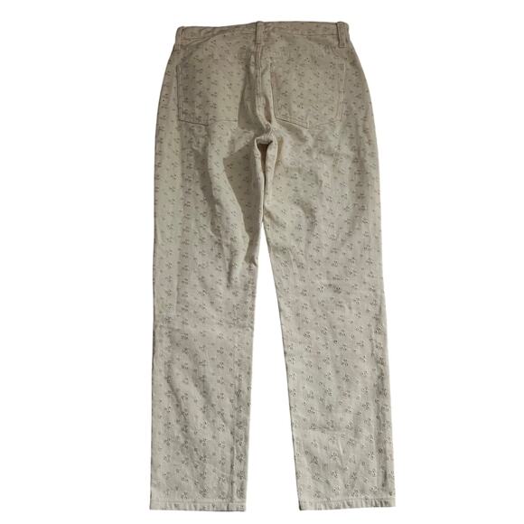 Madewell The Perfect Vintage Embroidered Eyelet Jean 26 Women’s Pearl Ivory - Picture 3 of 6
